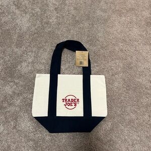 Trader Joe's Canvas Mini Canvas Tote Bag - Navy- With Tag